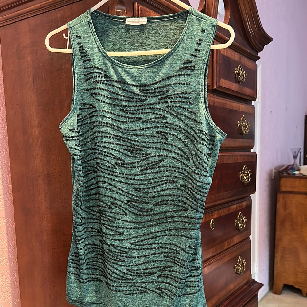 Green Zebra Print Sleeveless Top